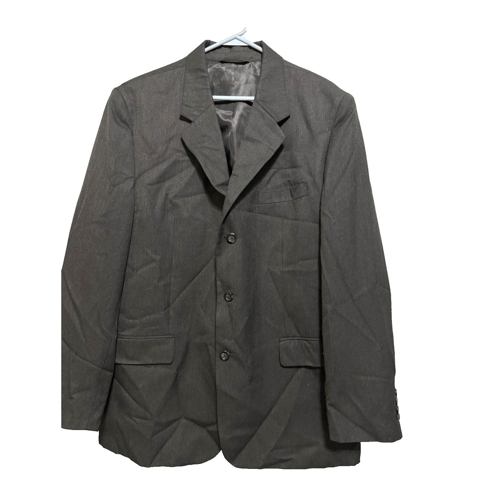 Merona Men's Sport Coat Suit‎ Blazer Jacket 44R Gray Black 3 Button